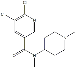 5,6-dichloro-N-methyl-N-(1-methylpiperidin-4-yl)pyridine-3-carboxamide Struktur