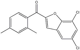 5,7-dichloro-2-[(2,4-dimethylphenyl)carbonyl]-1-benzofuran Struktur