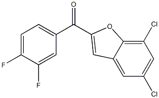 5,7-dichloro-2-[(3,4-difluorophenyl)carbonyl]-1-benzofuran Struktur