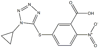 5-[(1-cyclopropyl-1H-1,2,3,4-tetrazol-5-yl)sulfanyl]-2-nitrobenzoic acid Struktur