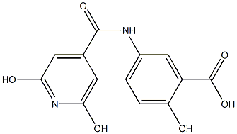 5-[(2,6-dihydroxyisonicotinoyl)amino]-2-hydroxybenzoic acid Struktur