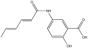 5-[(2E,4E)-hexa-2,4-dienoylamino]-2-hydroxybenzoic acid Struktur