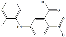 5-[(2-fluorophenyl)amino]-2-nitrobenzoic acid Struktur