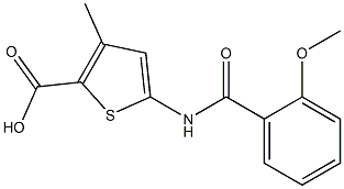 5-[(2-methoxybenzoyl)amino]-3-methylthiophene-2-carboxylic acid Struktur