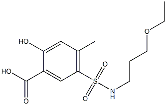 5-[(3-ethoxypropyl)sulfamoyl]-2-hydroxy-4-methylbenzoic acid Struktur