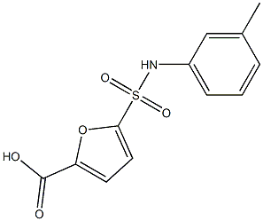 5-[(3-methylphenyl)sulfamoyl]furan-2-carboxylic acid Struktur