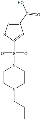 5-[(4-propylpiperazine-1-)sulfonyl]thiophene-3-carboxylic acid Struktur