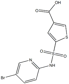 5-[(5-bromopyridin-2-yl)sulfamoyl]thiophene-3-carboxylic acid Struktur