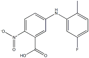 5-[(5-fluoro-2-methylphenyl)amino]-2-nitrobenzoic acid Struktur