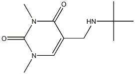 5-[(tert-butylamino)methyl]-1,3-dimethyl-1,2,3,4-tetrahydropyrimidine-2,4-dione Struktur