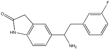 5-[1-amino-2-(3-fluorophenyl)ethyl]-2,3-dihydro-1H-indol-2-one Struktur