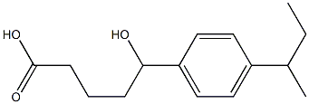 5-[4-(butan-2-yl)phenyl]-5-hydroxypentanoic acid Struktur