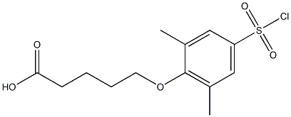 5-[4-(chlorosulfonyl)-2,6-dimethylphenoxy]pentanoic acid Struktur