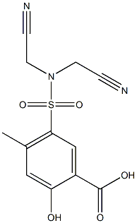 5-[bis(cyanomethyl)sulfamoyl]-2-hydroxy-4-methylbenzoic acid Struktur