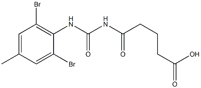 5-{[(2,6-dibromo-4-methylphenyl)carbamoyl]amino}-5-oxopentanoic acid Struktur