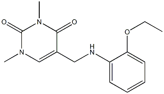 5-{[(2-ethoxyphenyl)amino]methyl}-1,3-dimethyl-1,2,3,4-tetrahydropyrimidine-2,4-dione Struktur