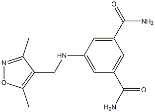 5-{[(3,5-dimethyl-1,2-oxazol-4-yl)methyl]amino}benzene-1,3-dicarboxamide Struktur