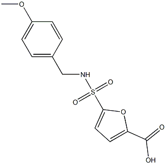 5-{[(4-methoxyphenyl)methyl]sulfamoyl}furan-2-carboxylic acid Struktur