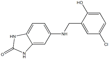 5-{[(5-chloro-2-hydroxyphenyl)methyl]amino}-2,3-dihydro-1H-1,3-benzodiazol-2-one Struktur