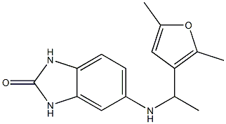 5-{[1-(2,5-dimethylfuran-3-yl)ethyl]amino}-2,3-dihydro-1H-1,3-benzodiazol-2-one Struktur