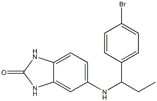 5-{[1-(4-bromophenyl)propyl]amino}-2,3-dihydro-1H-1,3-benzodiazol-2-one Struktur