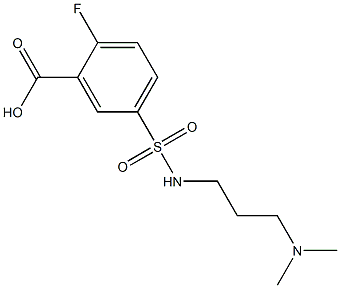 5-{[3-(dimethylamino)propyl]sulfamoyl}-2-fluorobenzoic acid Struktur