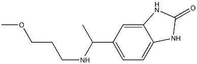 5-{1-[(3-methoxypropyl)amino]ethyl}-2,3-dihydro-1H-1,3-benzodiazol-2-one Struktur