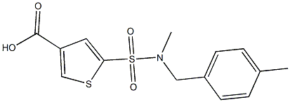 5-{methyl[(4-methylphenyl)methyl]sulfamoyl}thiophene-3-carboxylic acid Struktur