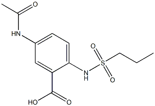 5-acetamido-2-(propane-1-sulfonamido)benzoic acid Struktur