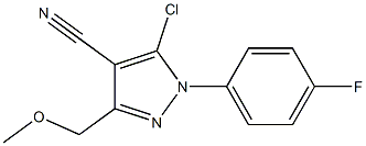 5-chloro-1-(4-fluorophenyl)-3-(methoxymethyl)-1H-pyrazole-4-carbonitrile Struktur