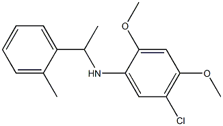 5-chloro-2,4-dimethoxy-N-[1-(2-methylphenyl)ethyl]aniline Struktur