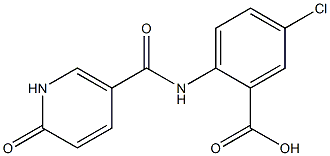 5-chloro-2-{[(6-oxo-1,6-dihydropyridin-3-yl)carbonyl]amino}benzoic acid Struktur