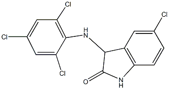 5-chloro-3-[(2,4,6-trichlorophenyl)amino]-2,3-dihydro-1H-indol-2-one Struktur