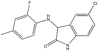 5-chloro-3-[(2-fluoro-4-methylphenyl)amino]-2,3-dihydro-1H-indol-2-one Struktur