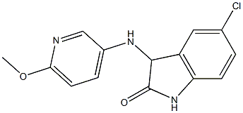 5-chloro-3-[(6-methoxypyridin-3-yl)amino]-2,3-dihydro-1H-indol-2-one Struktur