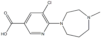 5-chloro-6-(4-methyl-1,4-diazepan-1-yl)pyridine-3-carboxylic acid Struktur