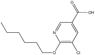 5-chloro-6-(hexyloxy)pyridine-3-carboxylic acid Struktur