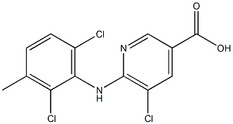 5-chloro-6-[(2,6-dichloro-3-methylphenyl)amino]pyridine-3-carboxylic acid Struktur