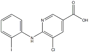 5-chloro-6-[(2-iodophenyl)amino]pyridine-3-carboxylic acid Struktur