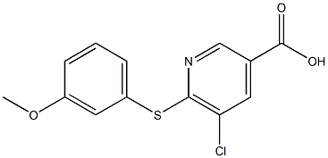 5-chloro-6-[(3-methoxyphenyl)sulfanyl]pyridine-3-carboxylic acid Struktur