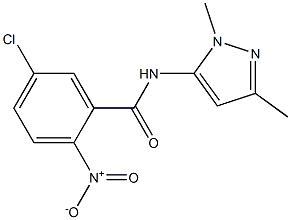 5-chloro-N-(1,3-dimethyl-1H-pyrazol-5-yl)-2-nitrobenzamide Struktur