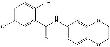 5-chloro-N-(2,3-dihydro-1,4-benzodioxin-6-yl)-2-hydroxybenzamide Struktur