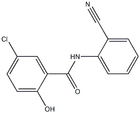 5-chloro-N-(2-cyanophenyl)-2-hydroxybenzamide Struktur