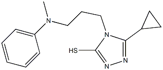 5-cyclopropyl-4-{3-[methyl(phenyl)amino]propyl}-4H-1,2,4-triazole-3-thiol Struktur