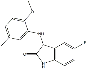 5-fluoro-3-[(2-methoxy-5-methylphenyl)amino]-2,3-dihydro-1H-indol-2-one Struktur