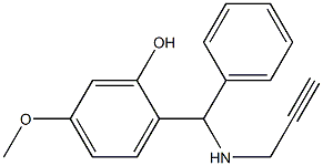 5-methoxy-2-[phenyl(prop-2-yn-1-ylamino)methyl]phenol Struktur