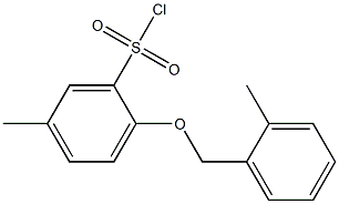 5-methyl-2-[(2-methylphenyl)methoxy]benzene-1-sulfonyl chloride Struktur