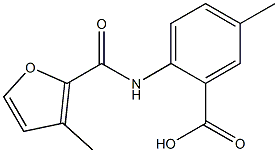 5-methyl-2-[(3-methyl-2-furoyl)amino]benzoic acid Struktur