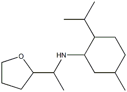 5-methyl-N-[1-(oxolan-2-yl)ethyl]-2-(propan-2-yl)cyclohexan-1-amine Struktur