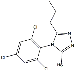 5-propyl-4-(2,4,6-trichlorophenyl)-4H-1,2,4-triazole-3-thiol Struktur